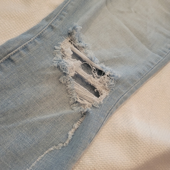 Good American Good Legs light wash Skinny Denim distressed Jeans size 4 / 27 - Picture 4 of 8